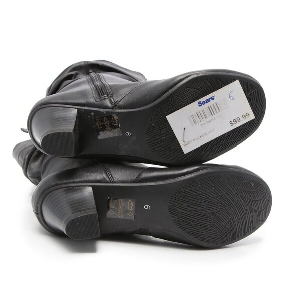 Jessica RUCKLES Deadstock Vegan Leather Slouch Boots Y2K Brown Tall Zipper - Picture 4 of 9